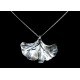 Collier Feuille de Ginkgo Argent 999 sur chaîne Argent 925